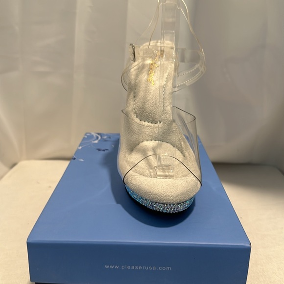 Clear rhinestone heels by Pleaser USA, AB crystals new inbox shoes - Picture 4 of 8